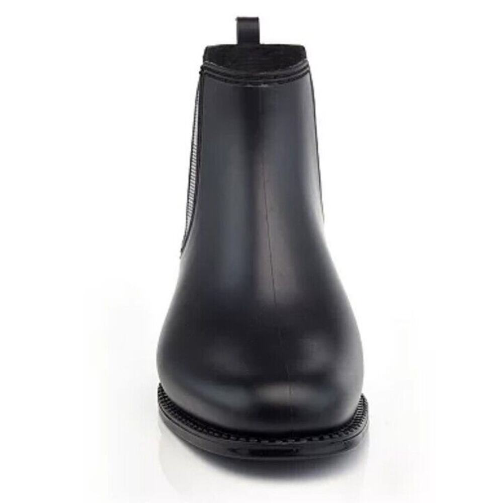 Henry Ferrera Rain Boots Womens Size 7 Black Marsala Plaid Chelsea Matte Ankle - Picture 4 of 7